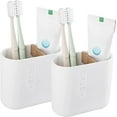 thumbnail image 1 of YSTINNG Toothbrush Holders Bamboo Electric Toothbrush Holder Bathroom Storage Organizer Countertop for Toothpaste, Floss, Razor, 2 Pack White DYF329-1692, 1 of 6