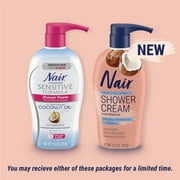 Nair Hair Remover Sensitive Formula Shower Power with Coconut Oil and Vitamin E, 12.6oz