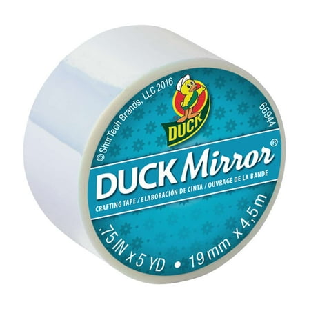 Duck Mirror Crafting Tape Mini Roll, White, 0.75" x 5 yards