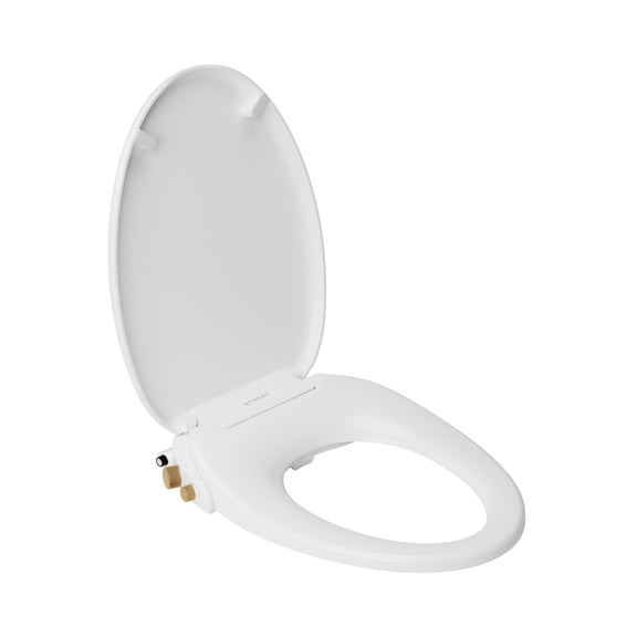 TUSHY NEBS Round Bidet Seat with Pre-Spray, Brushed Brass ABS