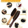 thumbnail image 2 of Lint Remover Clothes Brush, with Soft Real Horsehair and Wooden Handle for Men's Coats, Suits Shoes, Jackets, Furniture, Carpets (Solid Wood), 2 of 4