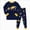 T349-Dark Blue, variant on Boys And Girls Suit Long Pants Regular Long Sleeved Round Neck 3D Printed Back-To-School Pajamas & Dailywear Set 1T 2T 3T 4T 5T 6T Set 2-3 Years