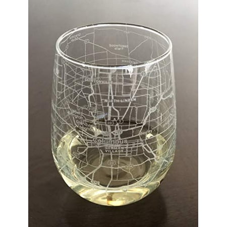 

Stemless 17oz Wine Glass Urban City Map Columbus Ohio