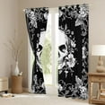 thumbnail image 3 of jejeloiu Spooky Gothic Blackout Curtains Set of 2 (52x84 Each),Skull Flower Pattern Window Curtains,White Black Curtains and Drapes For Men Women,Super Cozy Room Decor, 3 of 6