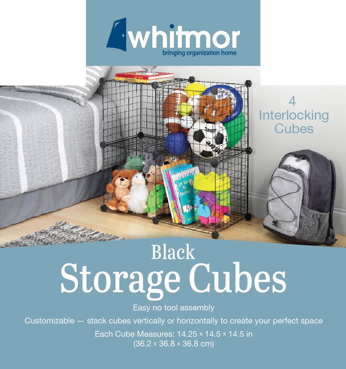 Vario Stacking Cube Whitewash, 14 Sq. x 15-1/8 H | The Container Store