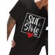 thumbnail image 2 of 1 pieza de camisetas a juego con estampado "Ella robó mi corazón y yo me lo quedo" para parejas - Camisetas casuales de algodón con cuello redondo para recién casados y amantes - Perfectas para regal, 2 of 8