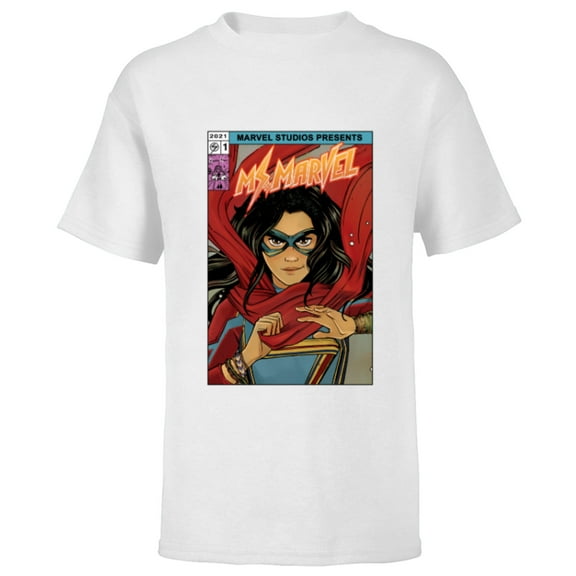 Marvel Studios Ms. Marvel 1 Comic Art - Short Sleeve T-Shirt for Kids - Customized-White