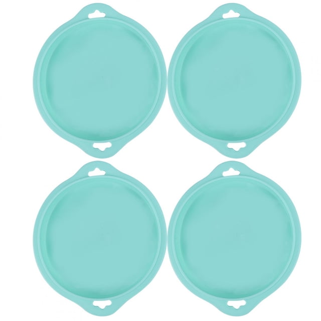 4PCS Silicone Layered Cake Mold Round Shape Bread Mold Cake Tray Mould Nonstick Baking Tools(Green S)