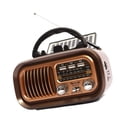 thumbnail image 1 of Radio portatil,Radio Portatil Retro Altavoz AM FM SW 3 Bandas,Soporte de radio Tarjeta TF Radio con batería USB,Regalos recargables del altavoz de radio de la decoración del vintage,Altavoz, 1 of 8