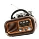 thumbnail image 1 of Radio portatil,Radio Portatil Retro Altavoz AM FM SW 3 Bandas,Soporte de radio Tarjeta TF Radio con batería USB,Regalos recargables del altavoz de radio de la decoración del vintage,Altavoz, 1 of 8