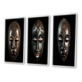 thumbnail image 3 of Designart "Traditional African Mask Ethnically Crafted IX" African Tribal Framed Wall Art Set Of 3 - Black African Tribal Frame Gallery Wall Set For Home Decor, 3 of 6