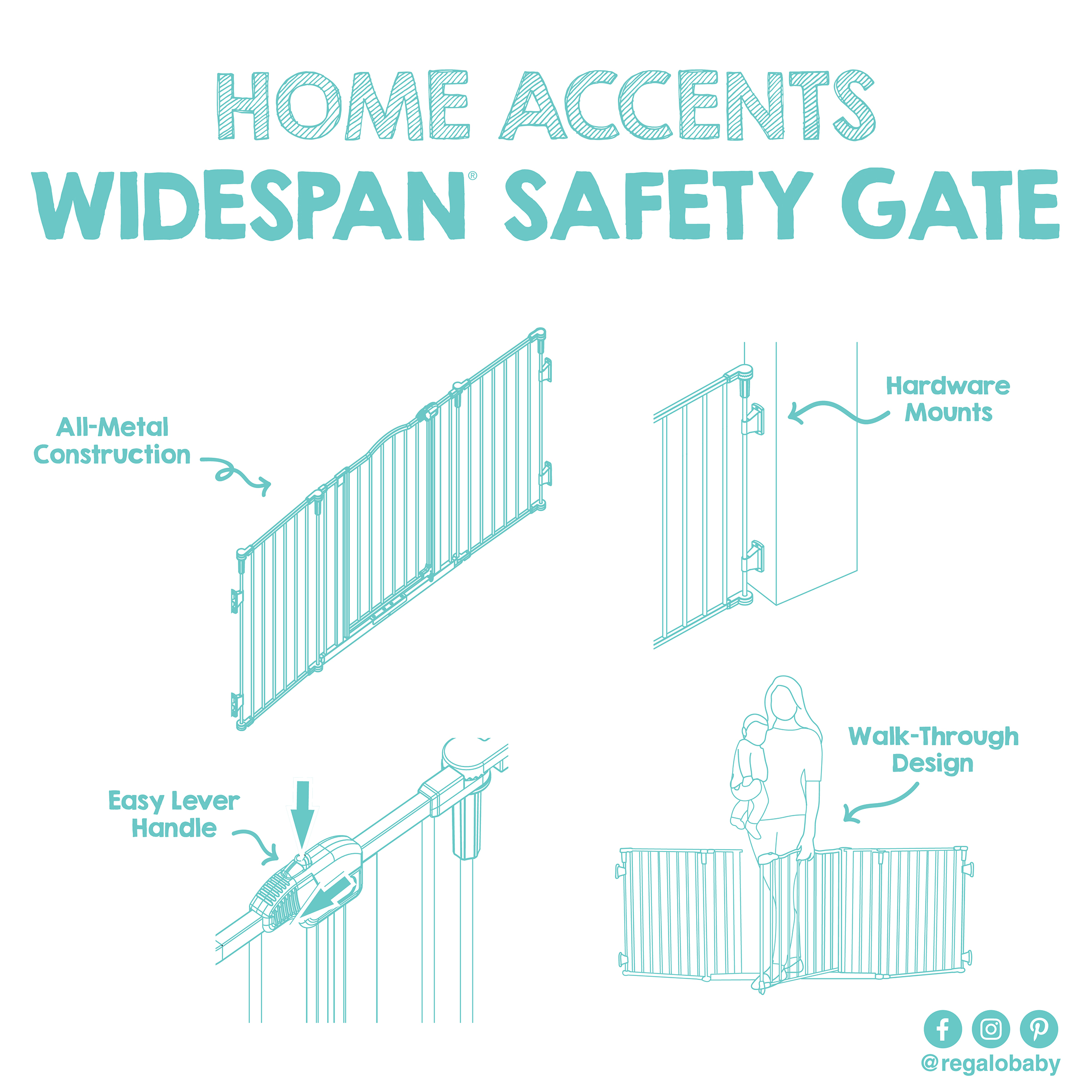Regalo Deluxe Home Accents Widespan Gate, Black photo 6