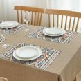 thumbnail image 3 of Artistic Bohemian Tribal Style Flax Placemats Set of 4, 12x18 Inch Vintage Rustic Nordic Style Table Mats, Washable Earthy Boho Chic Ethnic Patterns for Kitchen, 3 of 6