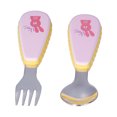 thumbnail image 4 of 2Pcs/Set Children Flatware Cute Flame Retardant Non Slip Heat Insulated 304 Stainless Steel Spoon Fork for Home KitchenPink, 4 of 5