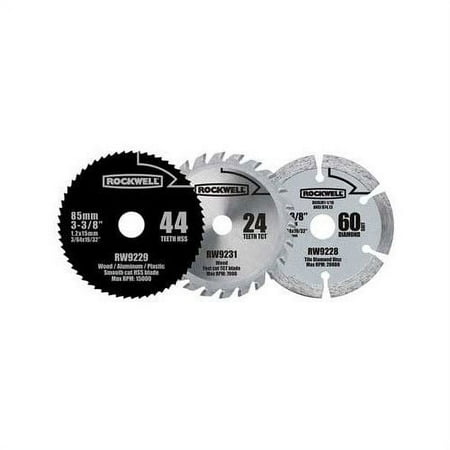 UPC: 0845534081015 | Rockwell RW9232K VersaCut 3-Piece Circular Saw Blade Set