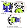 thumbnail image 3 of Adhesivos de pared de PVC con forma de carita sonriente con dibujos animados «No Music No Life», 29,, 3 of 3