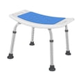thumbnail image 1 of Taburete de ducha ajustable, silla de baño, asiento de PVC, patas de goma portátiles, patas de aleación de aluminio, ligero para personas mayores., 1 of 10