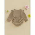 thumbnail image 6 of Baby Toddler Girls Spring Autumn Romper 3 6 12 18 Months Long Sleeve Round Neck Solid Color Button Jumpsuit, 6 of 9