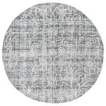 SAFAVIEH Marbella Zarif Floral Area Rug, Dark Grey/Ivory, 6' x 6' Round