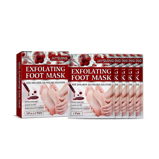 5 Pairs Exfoliating Essence Foot Mask Moisturizing Hydrating Remove Dead Skin Skin-friendly