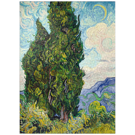 MyPuzzle - Cypresses 1889 By Vincent Van Gogh - Premium 1000 Piece Jigsaw Puzzle for Adults