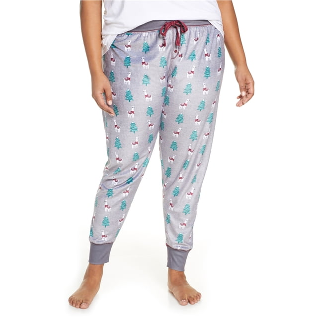 P.J. Salvage Womens Alpaca Winter Pajama Lounge Pants, Grey, Plus Size, 1X