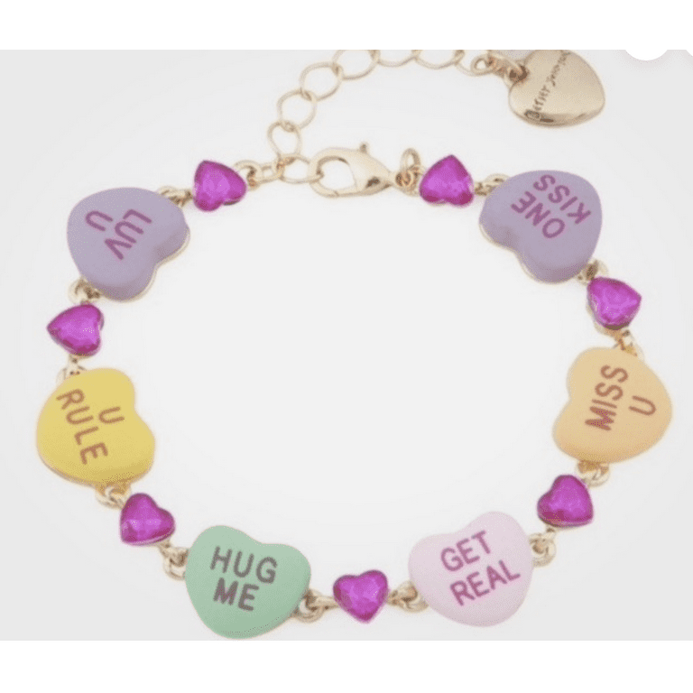 Betsey Johnson Bracelet Valentines Sweethearts Conversation Hearts