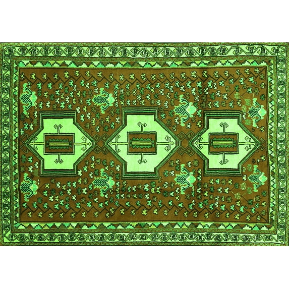 Ahgly Company Indoor Rectangle Persian Green Traditional Area Rugs, 2' x 3'