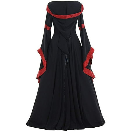 

pbnbp Women s Medieval Gothic Vintage Flared Long Sleeve Drawstring Waist Retro Court Nightgowns Cosplay Princess Dress