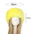 thumbnail image 5 of opvise Women Headband Slid Color All Match Faux Fur Thickened Turban Wide Hat for Skiing 7, 5 of 8