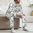 thumbnail image 7 of Yiaed Cute French Bulldog Print Men’s Pajamas Set - Long Sleeve Button Down Sleep Shirt and Pajama Bottoms Sleepwear Set Mens Pjs Sets Men's Pajama Bottoms-Medium, 7 of 7