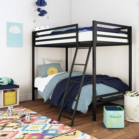 Mainstays Premium Twin Over Twin Metal Bunk Bed, Multiple Colors