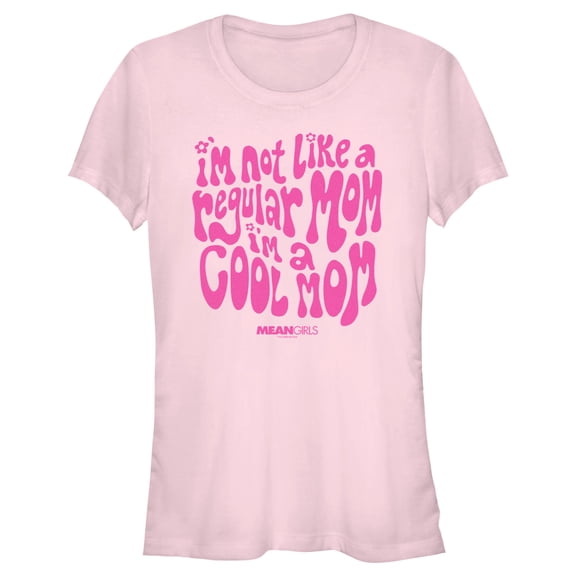 Junior's Mean Girls I'm Not a Regular Mom Retro Graphic Tee Light Pink Large