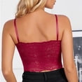 thumbnail image 4 of Gymayou Women Plus Size Lace Bralette Adjustable Spaghetti Straps Longline Tube Top Bra Wireless Floral Lace Camisole Red S, 4 of 5
