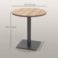 thumbnail image 2 of Table d'Appoint Ronde de 27,6 Pouces pour l'Extérieur, Table de Patio à Lattes avec Fini Bois Naturel et Cadre en Acier Résistant à la Rouille, Table Bistro Résistante aux Intempéries pour Jardin, Terrasse, Balcon et Cour Arrière, 2 of 7