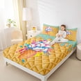 thumbnail image 3 of Castle Fairy Baseball Ice Cream King Sheets 4pcs, Sport Theme Bedding, Pink Blue Yellow,1 Fitted Sheet, 1 Flat Sheet and 2 Pillowcases, 3 of 6