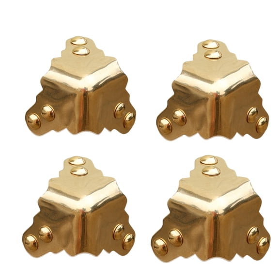 4 Pcs Solid Brass Baseboard Corner Protectors, Vintage Metal Skirting Board Corner Protectors, Table Corner Edge Cover Safety