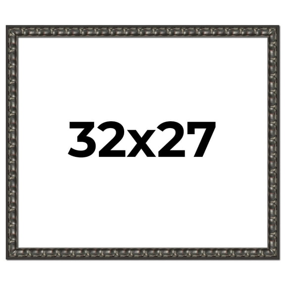 32x27 Frame Black-Brown Medieval Solid Wood Picture Frame | 1.5 Inch Moulding Width | Gotham