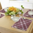 thumbnail image 4 of Ambesonne Checkered Place Mats Set of 4, Diagonal Line Rhombus, Standard Size, Dried Rose White, 4 of 6