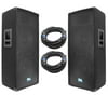 Seismic Audio Pair of Dual 12" PA/DJ Loudspeakers and 50' Speaker Cables - 12" Club Speakers - SA-122T-PKG23