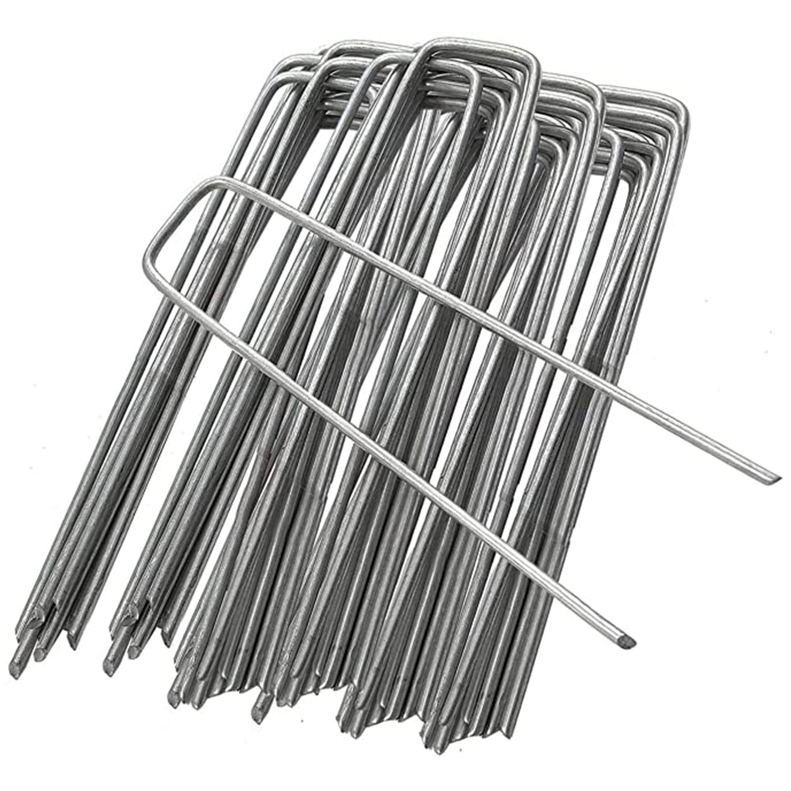 100x Metal Long Ground Garden Membrane Pins Fabric Hooks Staples U Pegs 6 inch 