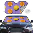 thumbnail image 2 of Haiem Yellow Lemon And Orange Car Windshield Sun Shade - Blocks UV Rays Sun Visor Protector, Sunshade to Keep Your Vehicle Cool, Universal Fit SUV Van Sedan-Small, 2 of 7