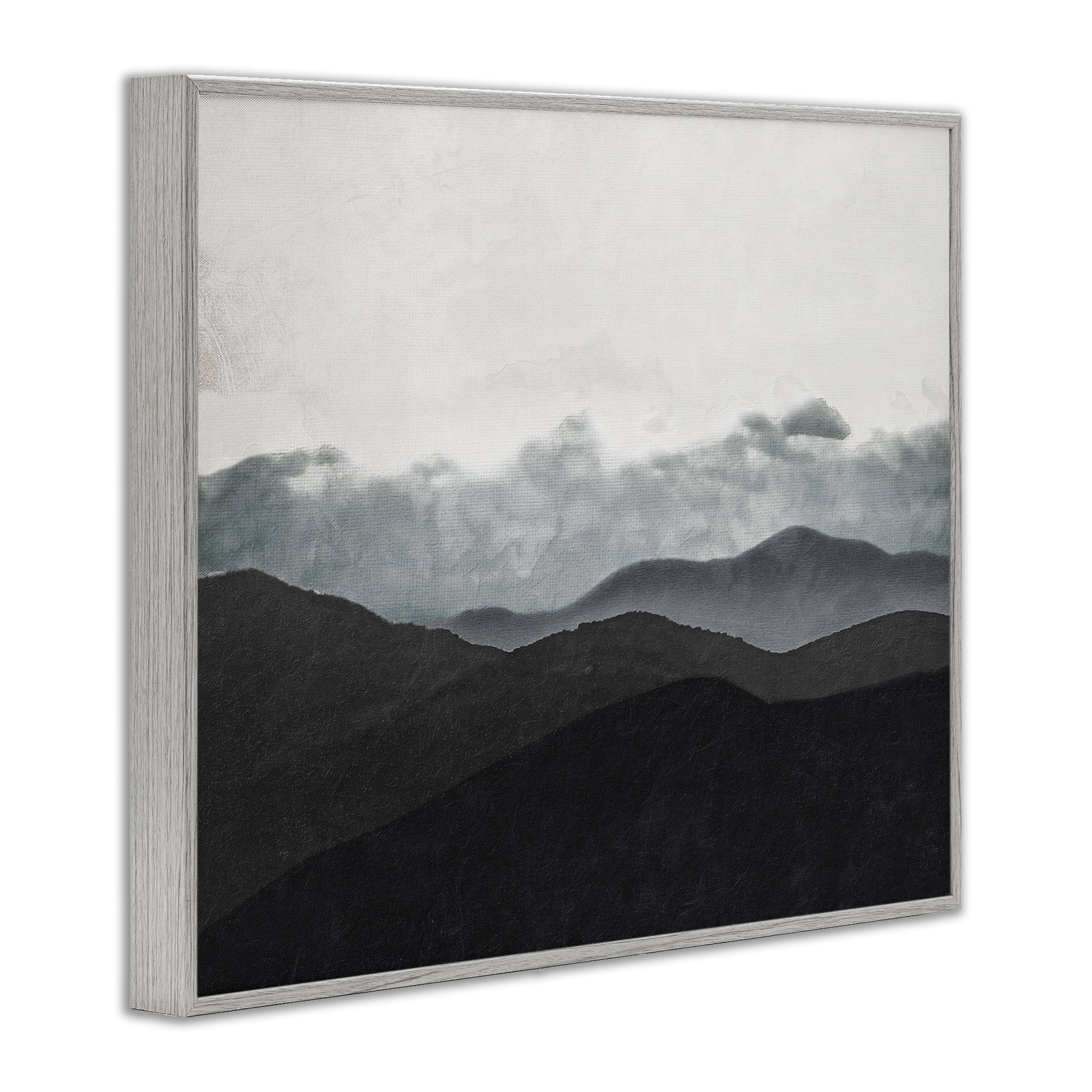 Stupell Industries Layered Foggy Hills Gray Framed Giclee Art, design by Elizabeth Medley
