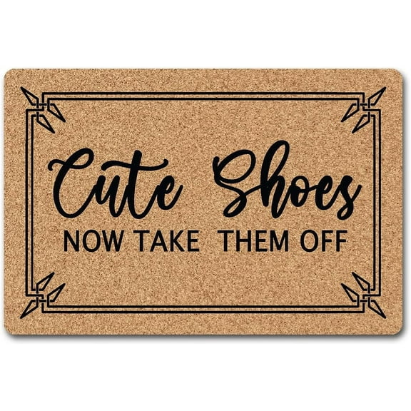 Cute Shoes Now Take Them Off Mats for Front Door Entry Front Porch Doormat Non-Slip Carpet Rugs Floor Mat Decorative for Home Bathroom Kitchen Indoor 16x24 Inch