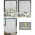 thumbnail image 4 of Gray Rhombus Plaid Tie Up Curtains for Kitchen Bathroom Bedroom Windows 45 Inch Length, Classic Modern Geometric Abstract Art Balloon Drape Curtains Shade Rod Pocket Drapery Curtain Panel, 42"x54", 4 of 7