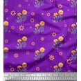 thumbnail image 1 of Soimoi Purple Moss Georgette Fabric Marigold Floral Printed Craft Fabric by the Yard 44 Inch Wide, 1 of 3