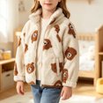 thumbnail image 2 of Edvintorg Jacket for Girls Cute Printed Long Sleeve Zip up Coat Fall Winter Fleece Outerwear with Pocket Girls Clothing Size 2-10, 2 of 7