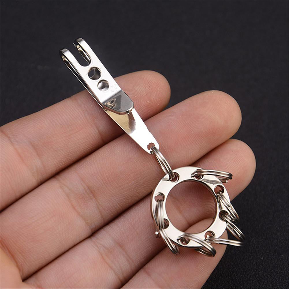 EDC Stainless Steel Buckle Carabiner Keychain Key Ring Clip Hook Outdoor Tools 