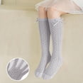 thumbnail image 2 of LckLvx Girls Knee High Socks Breathable Knit Calf Socks with Bow Kids School Uniform Wear, 2 of 6