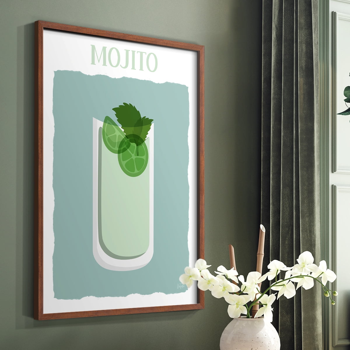 Mojito in Brown Solid Wood 11 x 14 Framed Print